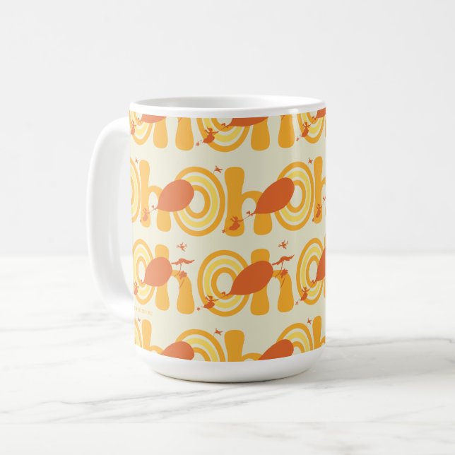 Oh, the Places You'll Go | Orange Text Pattern Coffee Mug (Front Left)