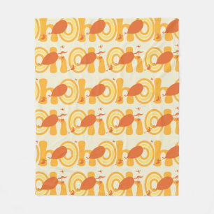 Oh, the Places You'll Go   Orange Text Pattern Fleece Blanket