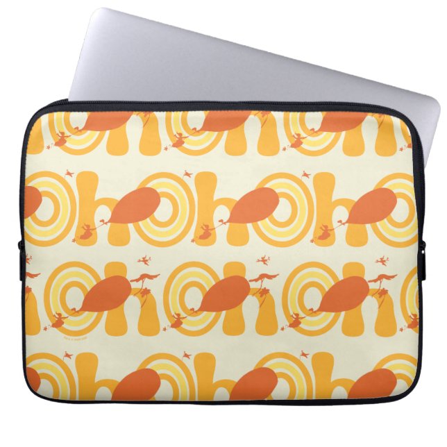 Oh, the Places You'll Go | Orange Text Pattern Laptop Sleeve (Front)