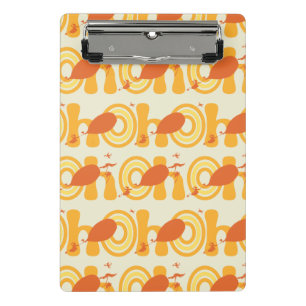 Oh, the Places You'll Go   Orange Text Pattern Mini Clipboard