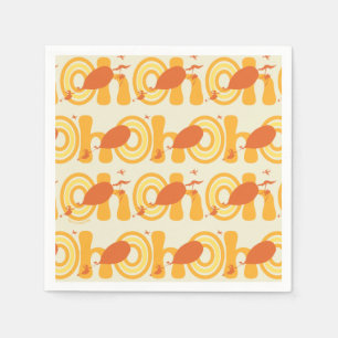 Oh, the Places You'll Go   Orange Text Pattern Napkin
