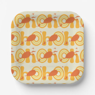 Oh, the Places You'll Go Orange Text Pattern Paper Plate