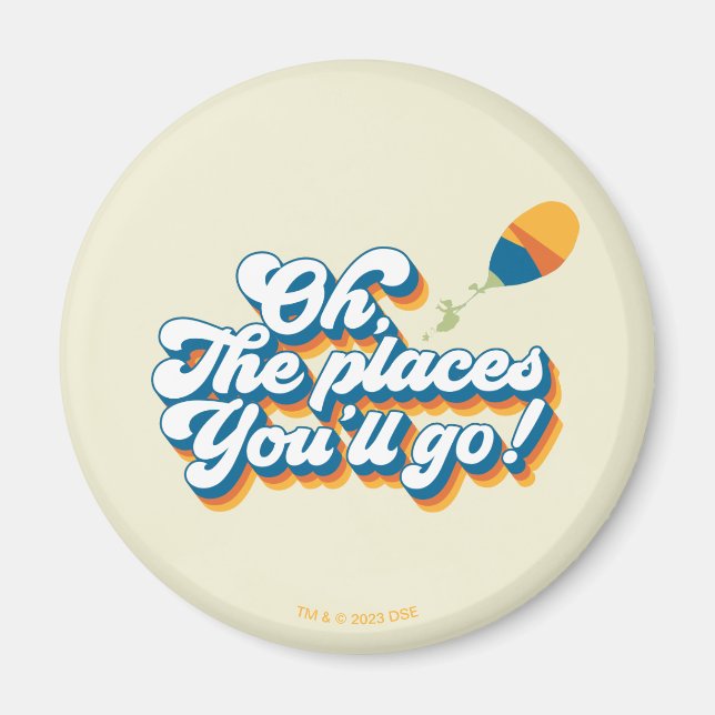 Oh, The Places You'll Go! Quote with Balloon Magnet (Front)