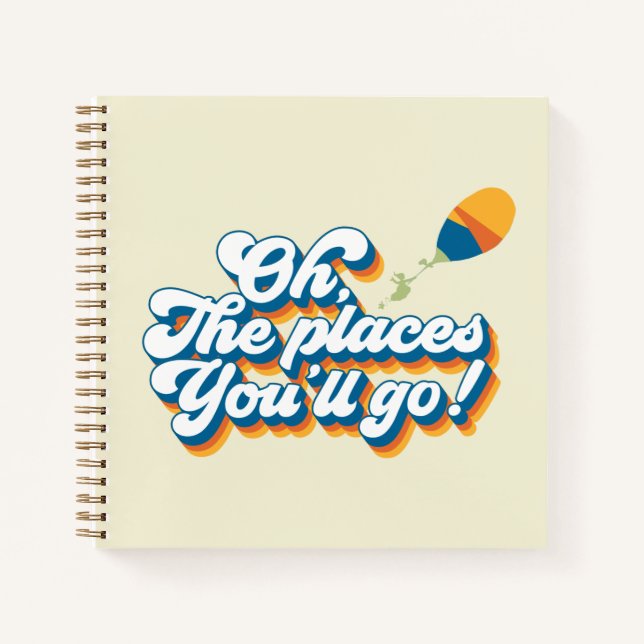 Oh, The Places You'll Go! Quote with Balloon Notebook (Front)