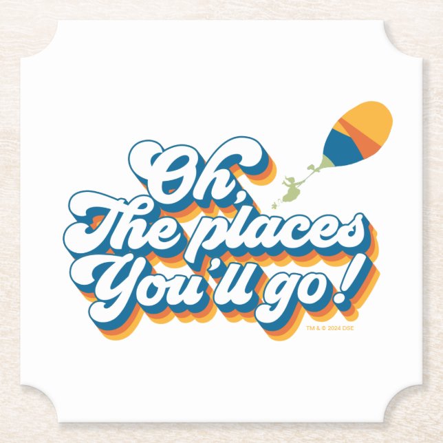 Oh, The Places You'll Go! Quote with Balloon Paper Coaster (Front)