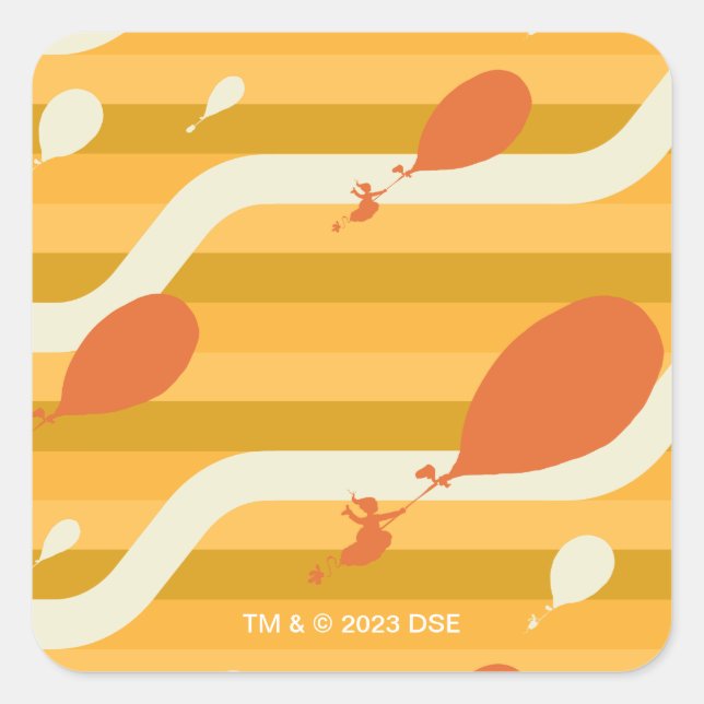 Oh, The Places You'll Go! Retro Balloon Pattern Square Sticker (Front)