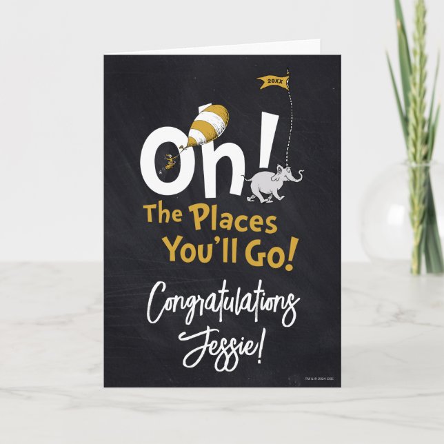 Oh, The Places You'll Go! Retro Graduation Card (Front)