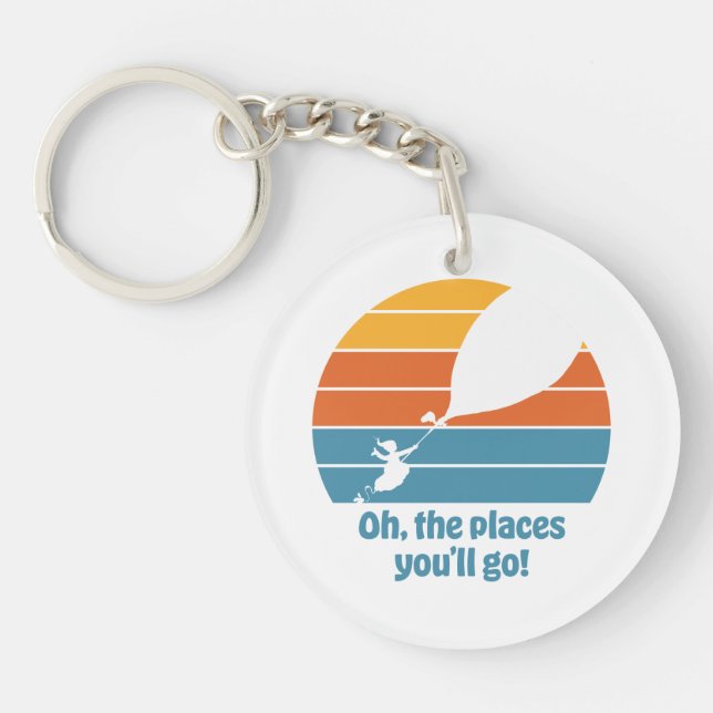 Oh, The Places You'll Go! Retro Sunset Key Ring (Front)