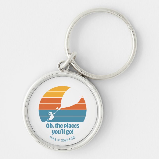 Oh, The Places You'll Go! Retro Sunset Key Ring (Front)