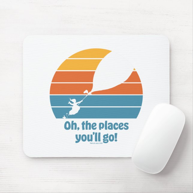 Oh, The Places You'll Go! Retro Sunset Mouse Pad (With Mouse)
