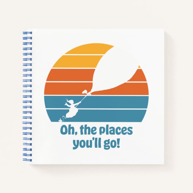 Oh, The Places You'll Go! Retro Sunset Notebook (Front)