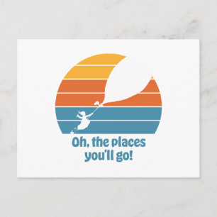 Oh, The Places You'll Go! Retro Sunset Postcard