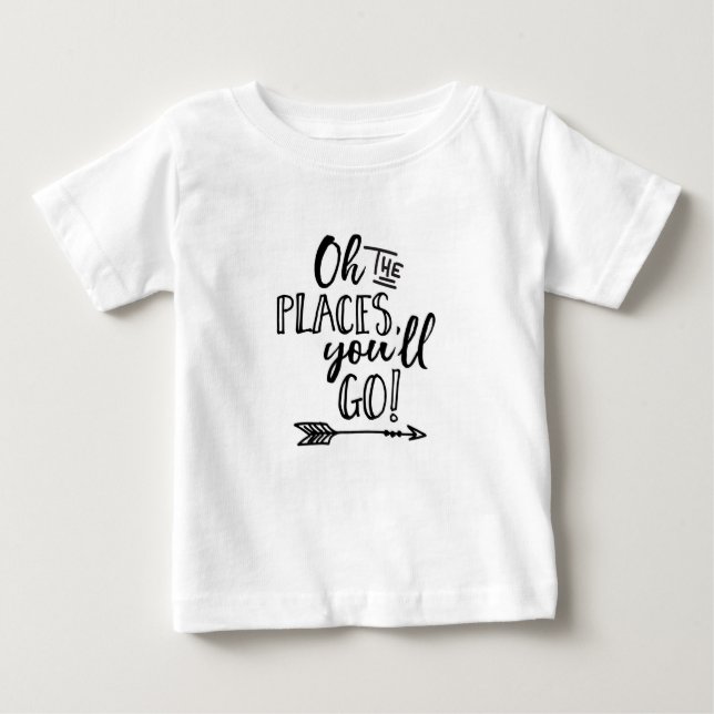 Oh the places you'll go typography kids T-shirt (Front)