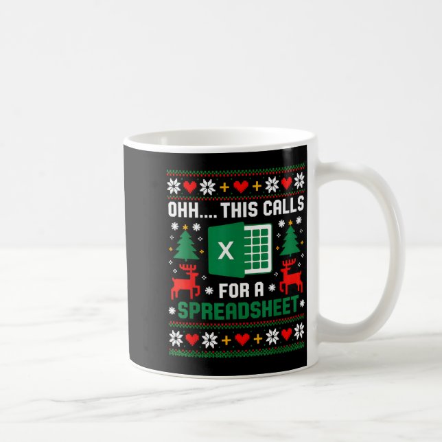 Oh This Calls For A Spreadsheet Christmas Santa Ex Coffee Mug (Right)