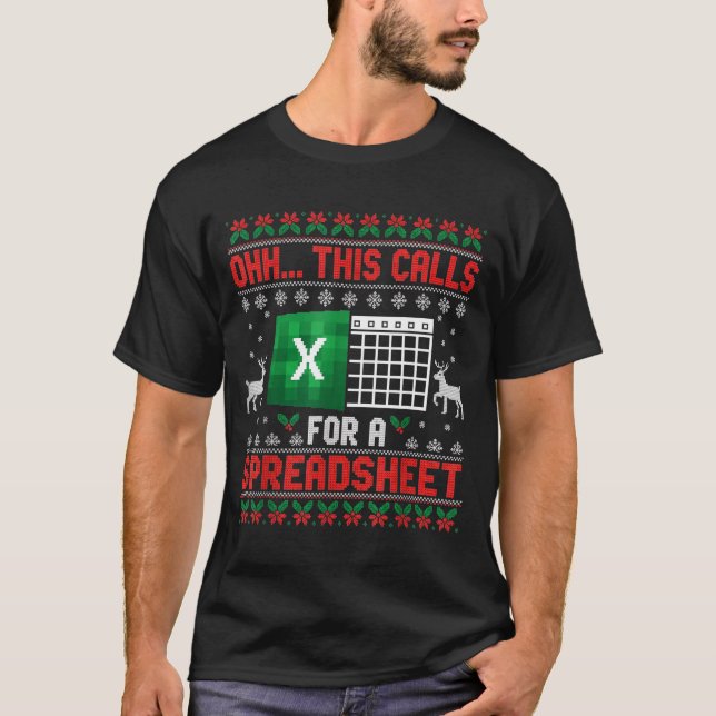 Oh This Calls For A Spreadsheet Christmas Sweater  (Front)