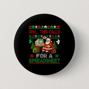 Oh This Calls For A Spreadsheet Christmas Sweater 6 Cm Round Badge
