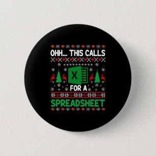 Oh This Calls For A Spreadsheet Christmas Sweater  6 Cm Round Badge