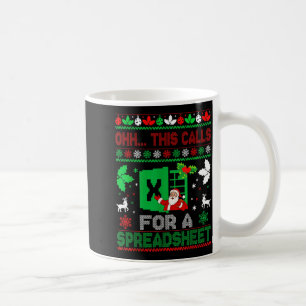 Oh This Calls For A Spreadsheet Christmas Sweater Coffee Mug
