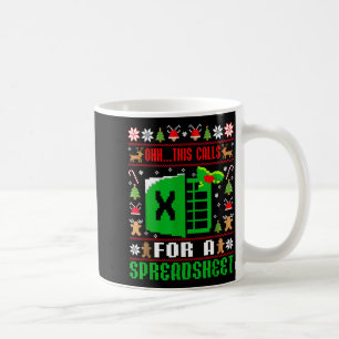 Oh This Calls For A Spreadsheet Christmas Sweater Coffee Mug