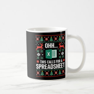 Oh This Calls For A Spreadsheet Christmas Sweater Coffee Mug