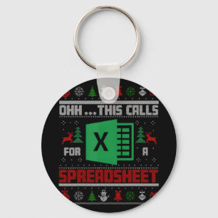 Oh This Calls For A Spreadsheet Christmas Sweater  Key Ring
