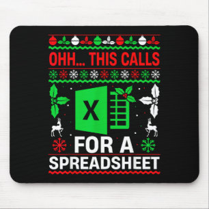 Oh This Calls For A Spreadsheet Christmas Sweater Mouse Pad