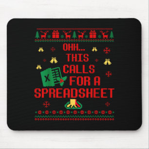 Oh This Calls For A Spreadsheet Christmas Sweater Mouse Pad