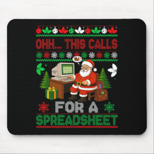 Oh This Calls For A Spreadsheet Christmas Sweater Mouse Pad