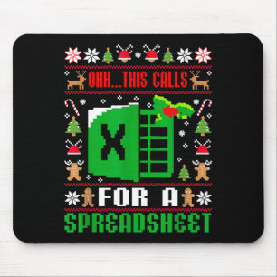 Oh This Calls For A Spreadsheet Christmas Sweater Mouse Pad