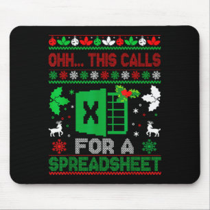 Oh This Calls For A Spreadsheet Christmas Sweater Mouse Pad