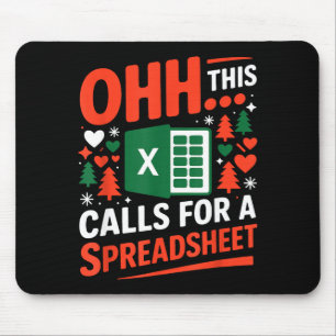 Oh This Calls For A Spreadsheet Christmas Sweater Mouse Pad