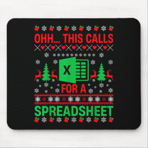 Oh This Calls For A Spreadsheet Christmas Sweater Mouse Pad