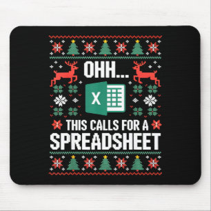 Oh This Calls For A Spreadsheet Christmas Sweater Mouse Pad