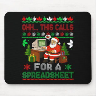 Oh This Calls For A Spreadsheet Christmas Sweater Mouse Pad