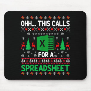 Oh This Calls For A Spreadsheet Christmas Sweater Mouse Pad