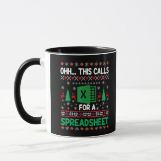 Oh This Calls for a Spreadsheet Christmas Sweater  Mug