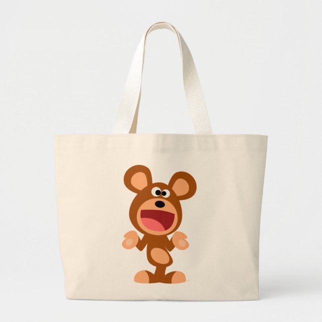 "Oh well..." Shrugging Cartoon Bear Bag (Front)