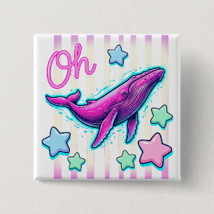 Oh Whale Coastal Pin Button Punny