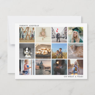 Oh What a Year Photo Collage Modern Christmas Holiday Card