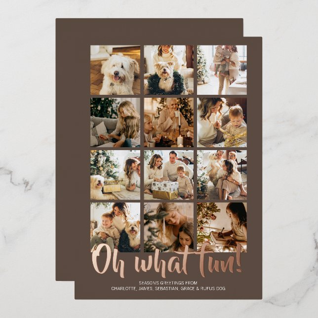Oh What Fun 12 Photo Christmas Holiday Season (Front/Back)