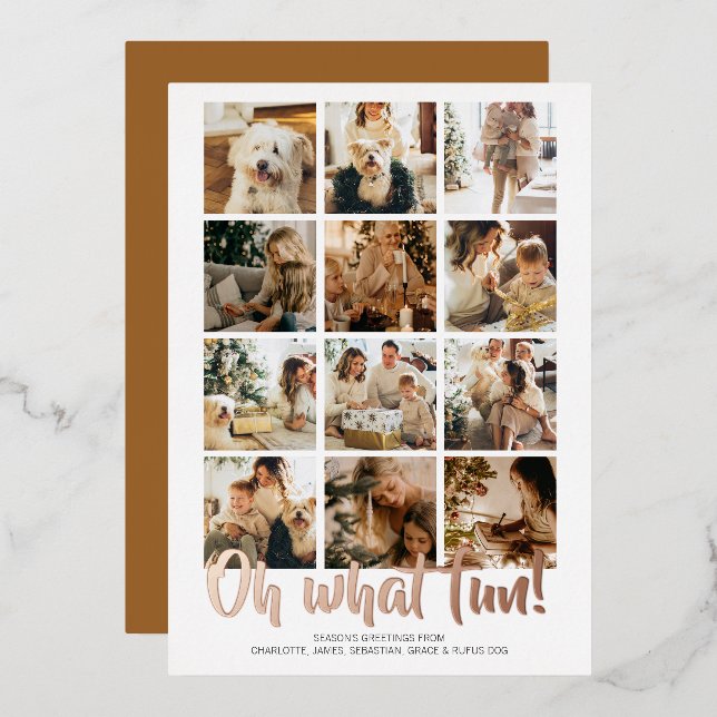 Oh What Fun 12 Photo Christmas Holiday Season (Front/Back)