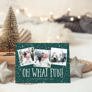 Oh What Fun!   3 Photo Collage Holiday Card