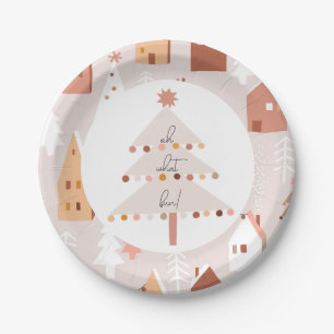 Oh What Fun Boho Christmas Birthday Paper Plate