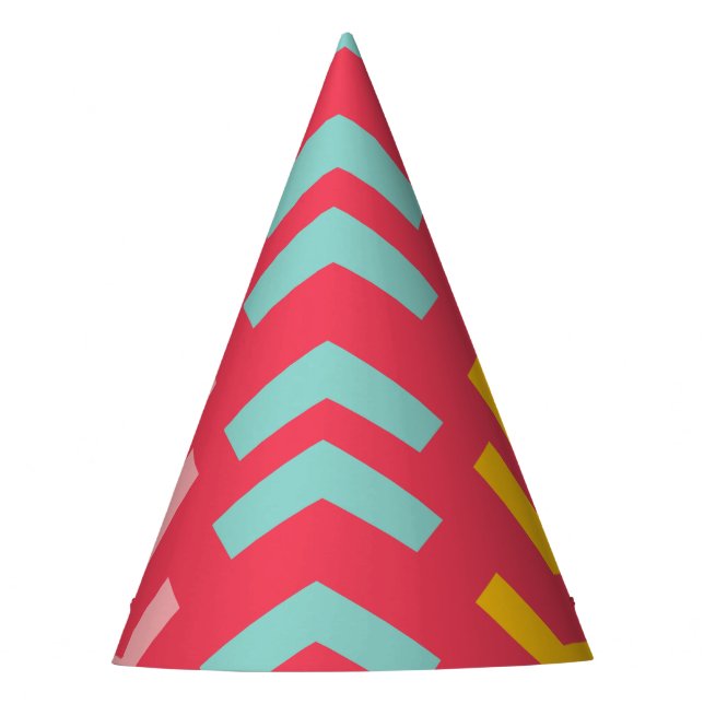 Oh What Fun Bold Arrows Girl Birthday Party Hat (Front)