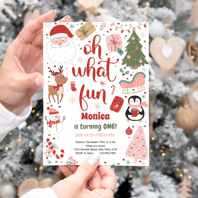 Oh what fun christmas birthday invitation (Creator Uploaded)