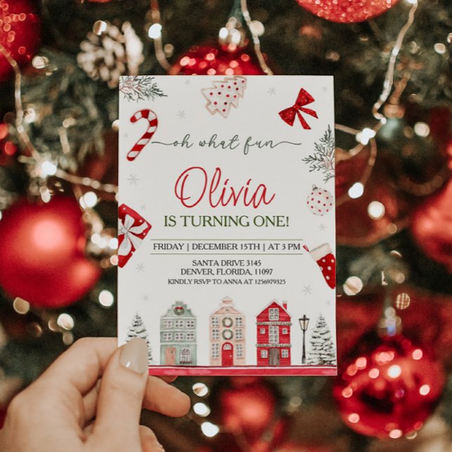 Oh What Fun Christmas Birthday Invitation (Creator Uploaded)