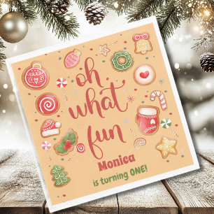 Oh what fun christmas birthday napkin