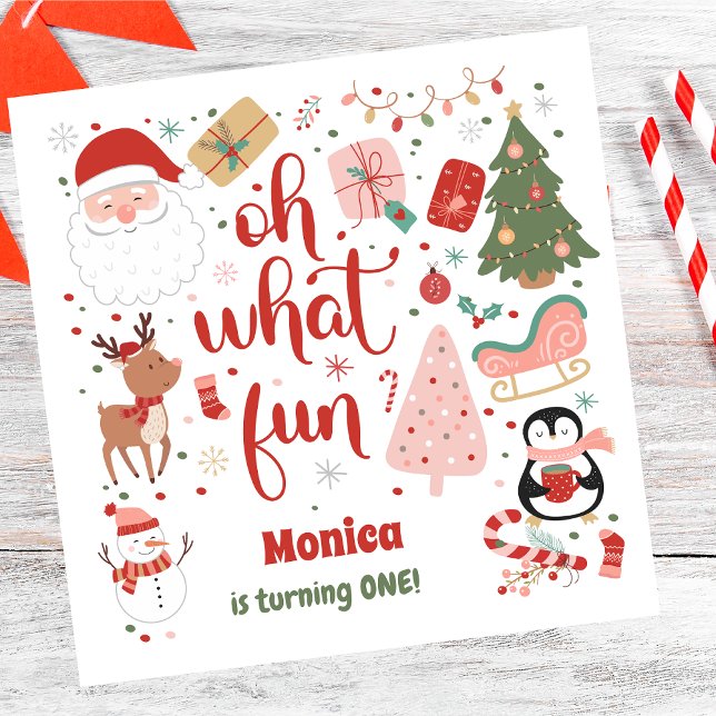 Oh what fun christmas birthday napkin (Creator Uploaded)