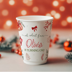 Oh What Fun Christmas Birthday  Paper Cups