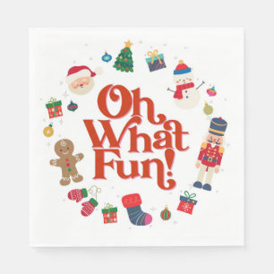 Oh What Fun Christmas Birthday Party Napkin